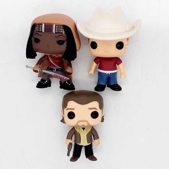 Funko Other - Funko Pop Vinyl Figures Lot 3 Walking Dead Rick Carl Michonne Mixed Loose
